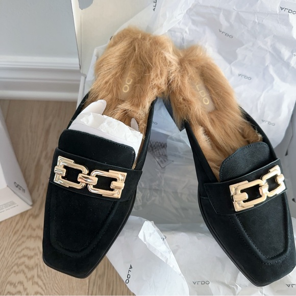 Aldo pageruener in black leather nubuck size 7.5 38 - Picture 1 of 9